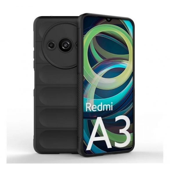 Protectie din silicon pentru telefon (rezistenta la socuri, protectie camera, 3D) NEGRU Xiaomi Redmi A3