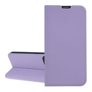 Husă în picioare, efect piele (FLIP, interior din silicon, deschidere laterală, suport de masă, buzunar pentru card) PURPLE Xiaomi Redmi Note 13 Pro Plus 5G