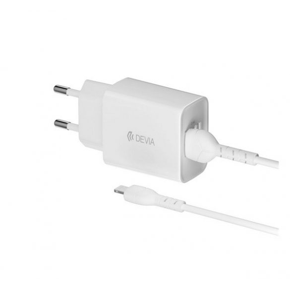 Încărcător DEVIA SMART 2 prize USB (12W + cablu lightning) ALB