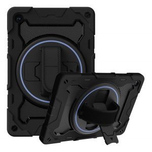 Proiectat pentru protectia telefonului din plastic SAMSUNG defender (rezistenta la impact, suport, 360° + curea de mana) NEGRU Samsung Galaxy Tab A9 Plus WIFI (SM-X210), Galaxy Tab A9 Plus 5G (SM-X216)