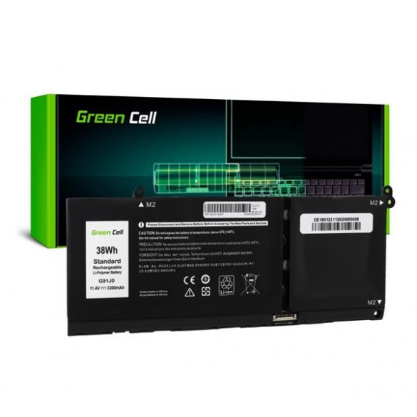 Baterie GREEN CELL Li-Polymer (11,4V, 3300mAh, compatibilă cu Dell Latitude 3320 3330 3520 Inspiron 15 3511 3525 5510) NEGRU