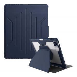 Protector din plastic NILLKIN BUMPER SNAPSAFE (FLIP activ, rezistență la impact, suport de birou, magnetic, suport pentru creion) ALBASTRU ÎNCHIS Apple IPAD Pro 12.9 (2022), IPAD Pro 12.9 (2020), IPAD Pro 12.9 (2021)