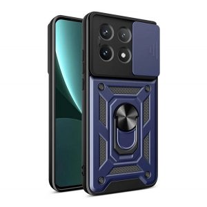 Protector de telefon din plastic Defender (rezistenta la impact, interior din silicon, inel suport, protectie camera) ALBASTRU INCHIS Xiaomi Poco X6 Pro 5G