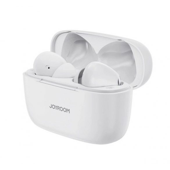 Căști bluetooth JOYROOM JBUDS STEREO (v5.3, TWS, microfon, filtru de zgomot extern, IPX4, rezistent la cădere + carcasă de încărcare) ALB