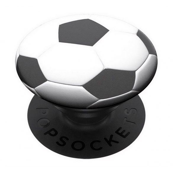 Suport pentru telefon POPSOCKETS (lipibil de dispozitiv, multifuncțional, minge de fotbal) NEGRU/ALB