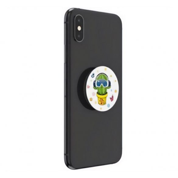 Suport telefon POPSOCKETS (lipibil de dispozitiv, multifuncțional, cactus) ALB