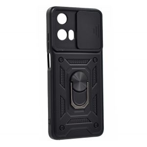 Protectie din silicon pentru telefon (mat, interior din microfibra de pluș, protector pentru cameră) NEGRU Motorola Moto G04, Moto G24