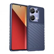   Protector de telefon din silicon (rezistenta la impact, cu dungi, model convex) ALBASTRU INCHIS Xiaomi Poco M6 Pro LTE, Redmi Note 13 Pro 4G