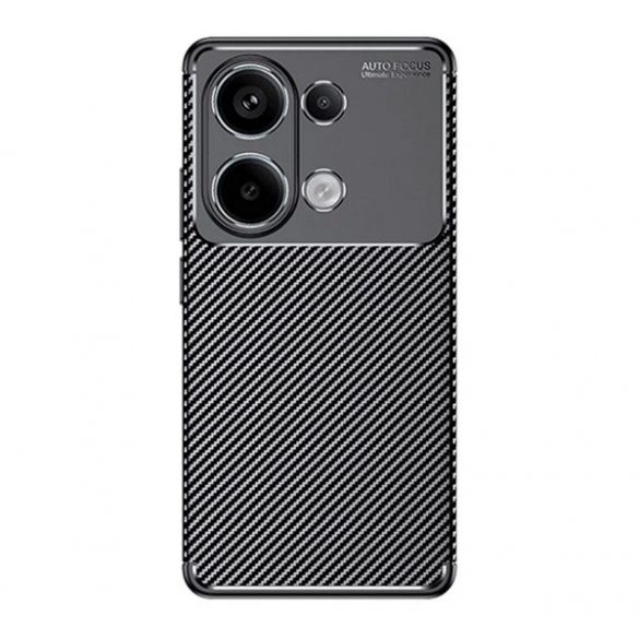 Protector de telefon din silicon (rezistenta la impact, colt cu perna de aer, model carbon) NEGRU Xiaomi Poco M6 Pro LTE, Redmi Note 13 Pro 4G