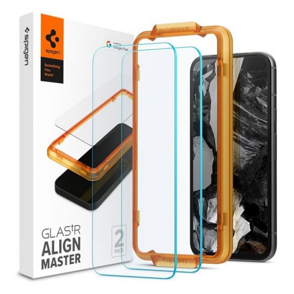 SPIGEN ALM FC sticlă de protecție pentru ecran 2 buc (2.5D, foarte rezistent la zgârieturi, 9H, ultra-subțire, îmbunătățirea culorii) TRANSPARENT Google Pixel 8a