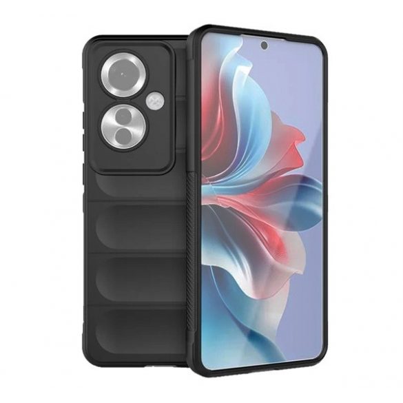 Protectie din silicon pentru telefon (rezistenta la socuri, protectie camera, 3D) NEGRU Oppo Reno11 F 5G