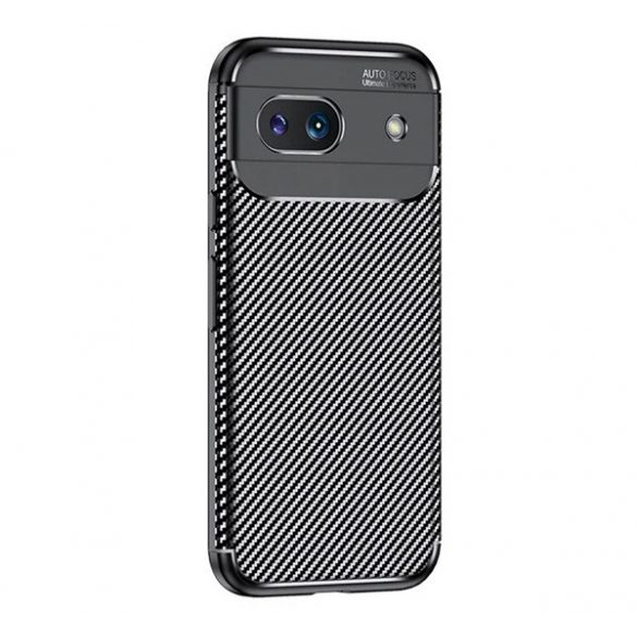 Protectie din silicon pentru telefon (rezistenta la impact, colt cu perna de aer, model carbon) NEGRU Google Pixel 8a