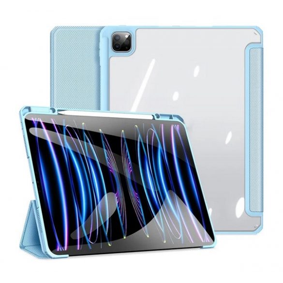 Husă DUX DUCIS TOBY în picioare, efect piele (FLIP activ, deschidere laterală, TRIFOLD, suport birou, suport creion) ALBASTRU DESCHIS Apple IPAD Pro 13 (2024)