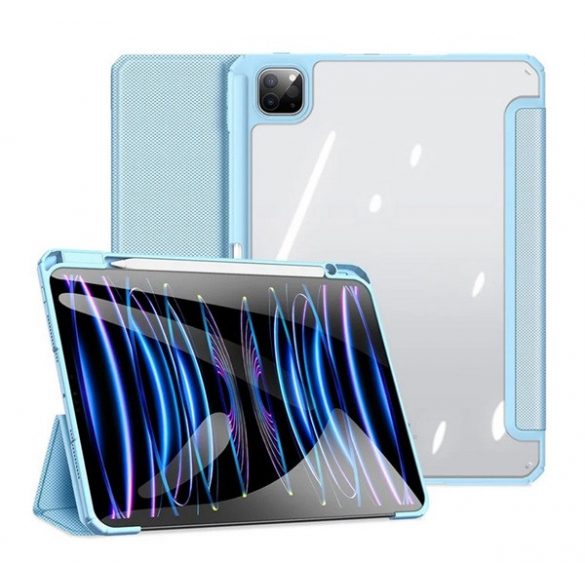 Husă DUX DUCIS TOBY în picioare, efect piele (FLIP activ, deschidere laterală, TRIFOLD, suport birou, suport creion) ALBASTRU DESCHIS Apple IPAD Pro 11 (2024)