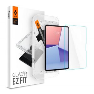 SPIGEN EZ FIT HD sticlă de protecție pentru ecran (2.5D, prietenos cu carcasă, ultra-subțire, 0.2mm, 9H + cadru auxiliar) TRANSPARENT Apple IPAD Pro 11 (2024)