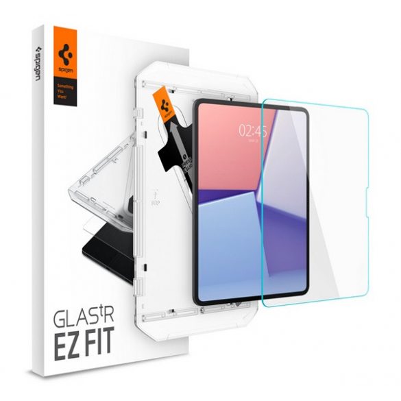 SPIGEN EZ FIT HD sticlă de protecție pentru ecran (2.5D, compatibil cu carcasă, ultra-subțire, 0.2mm, 9H + cadru auxiliar) TRANSPARENT Apple IPAD Pro 13 (2024)