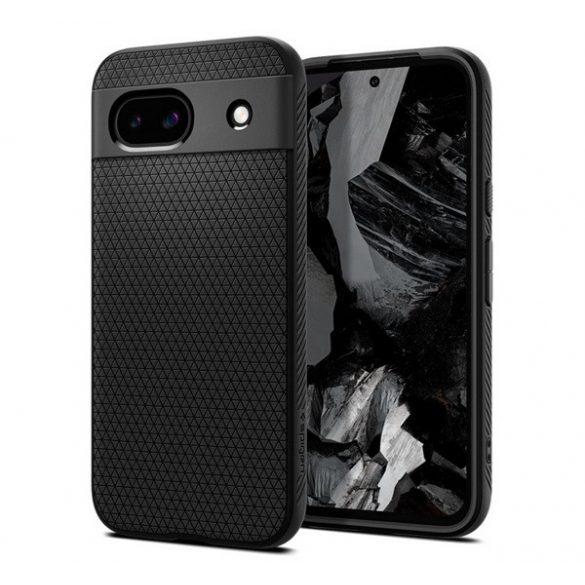 Protectie de telefon din silicon SPIGEN LIQUID AIR (rezistenta la socuri, colt cu perna de aer, romb) NEGRU Google Pixel 8a