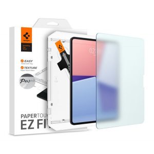 SPIGEN PAPER TOUCH EZ FIT sticlă de protecție pentru ecran (2.5D, efect hârtie, mat, 9H + cadru auxiliar) TRANSPARENT Apple IPAD Pro 13 (2024)