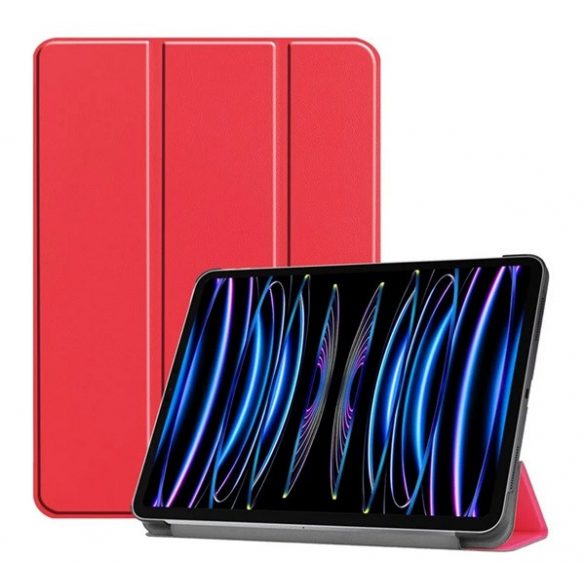 Carcasă în picioare, efect piele (FLIP activ, deschidere laterală, TRIFOLD, suport pentru masă) RED Apple IPAD Pro 11 (2024)