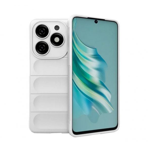 Protectie din silicon pentru telefon (rezistenta la socuri, protectie camera, 3D) ALB Tecno Spark 20