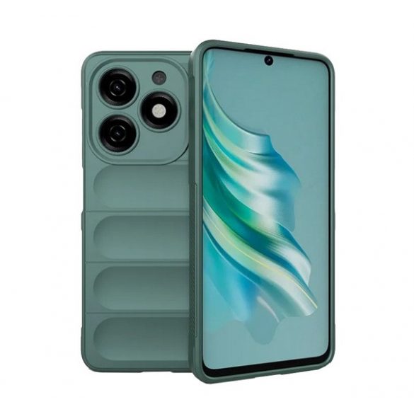 Protectie din silicon pentru telefon (rezistenta la socuri, protectie camera, 3D) VERDE INCHIS Tecno Spark 20