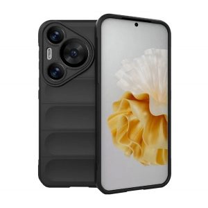 Protectie din silicon pentru telefon (rezistenta la socuri, protectie camera, 3D) NEGRU Huawei Pura 70 Pro