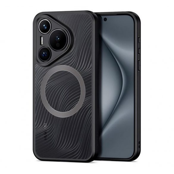 Protectie telefon din plastic DUX DUCIS AIMO (rezistenta la impact, cadru silicon, protectie camera, MagSafe, wave) NEGRU Huawei Pura 70