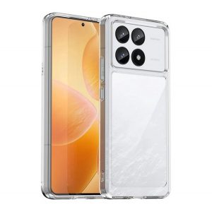 Protectie din plastic pentru telefon (cadru silicon, rezistenta la impact, spate transparent) TRANSPARENT Xiaomi Poco F6 Pro