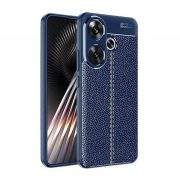   Protectie de telefon din silicon (rezistenta la impact, efect piele, model de cusaturi) ALBASTRU INCHIS Xiaomi Poco F6