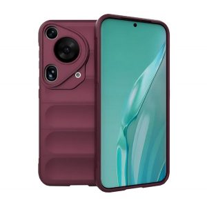 Protectie de telefon din silicon (rezistenta la impact, protectie camera, 3D) BURGUNDY Huawei Pura 70 Ultra