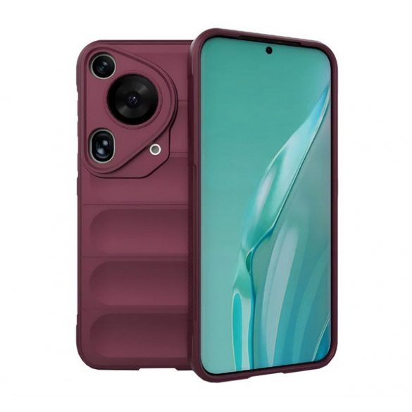 Protectie de telefon din silicon (rezistenta la impact, protectie camera, 3D) BURGUNDY Huawei Pura 70 Ultra