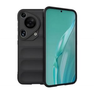 Protectie din silicon pentru telefon (rezistenta la socuri, protectie camera, 3D) NEGRU Huawei Pura 70 Ultra