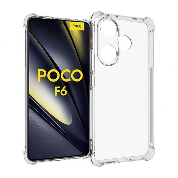 Protector de telefon din silicon (rezistenta la impact, colt cu perna de aer) TRANSPARENT Xiaomi Poco F6