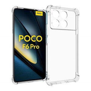 Protectie de telefon din silicon (rezistenta la impact, colt cu perna de aer) TRANSPARENT Xiaomi Poco F6 Pro