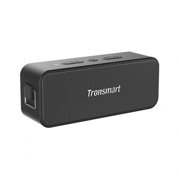 Difuzor portabil Bluetooth TRONSMART T2 PLUS 2024 (v5.3, 20W, IPX7 rezistent la apa, iesire AUX, NFC) NEGRU