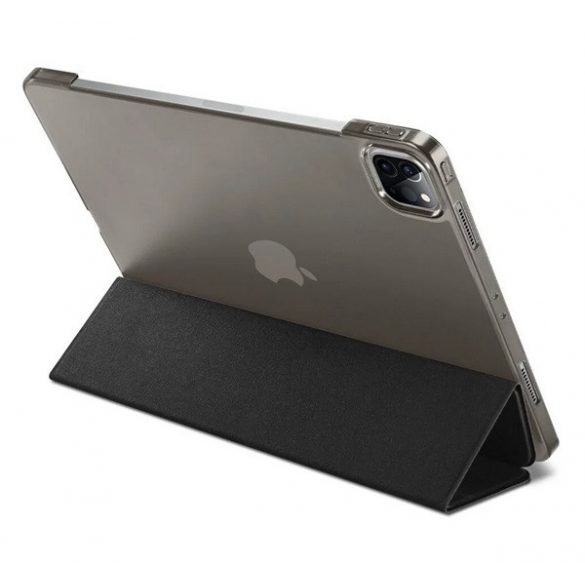 Husă SPIGEN SMART FOLD în picioare, efect piele (FLIP activ, deschidere laterală, TRIFOLD, suport pentru masă) NEGRU Apple IPAD Pro 11 (2024)