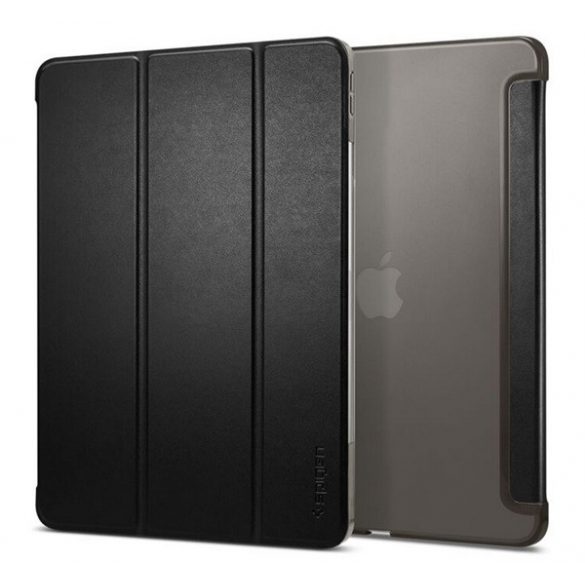 Husă SPIGEN SMART FOLD în picioare, efect piele (FLIP activ, deschidere laterală, TRIFOLD, suport pentru masă) NEGRU Apple IPAD Pro 13 (2024)