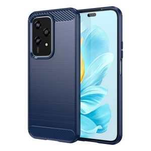 Protector de telefon din silicon (rezistenta la impact, colt cu perna de aer, periat, model carbon) ALBASTRU INCHIS Honor 200 Lite