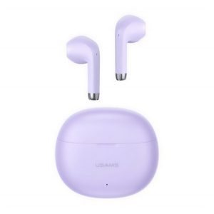 Căști bluetooth USAMS RHYMBO STEREO (v5.3, TWS, filtru de zgomot + carcasă de încărcare) PURPLE