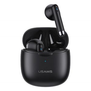 Căști bluetooth USAMS ID25 STEREO (v5.3, TWS, filtru de zgomot + carcasă de încărcare) NEGRU