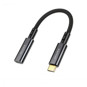 Cablu adaptor AWEI (priza Lightning - Tip C, 15cm) NEGRU