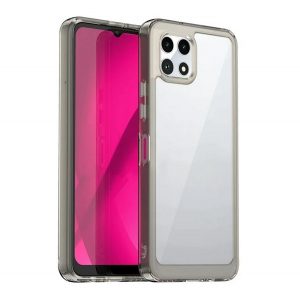 Protectie de telefon din silicon (rezistenta la impact, spate transparent) LIGHT GREY T Phone 2 5G