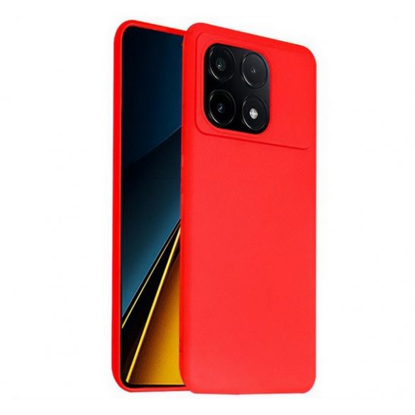 Protector de telefon din silicon (mat) ROSU Xiaomi Poco X6 Pro 5G