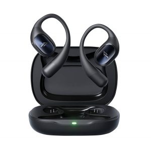 1 MAI MULT S31 OPEN căști bluetooth STEREO (v5.3, TWS, microfon, IPX5, pot fi agățate pe ureche + carcasă de încărcare) NEGRU