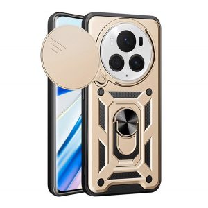 Protector de telefon din plastic Defender (rezistenta la impact, interior din silicon, inel suport, protectie camera) GOLD Honor Magic6 Pro 5G