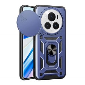 Protector de telefon din plastic Defender (rezistenta la impact, interior din silicon, inel de retinere, protectie camera) ALBASTRU INCHIS Honor Magic6 Pro 5G