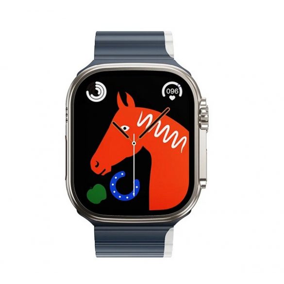 Curea de schimb HOCO AS102 (dimensiune personalizată, mică, silicon, 3D, magnetică) ALBASTRU ÎNCHIS/ALB Apple Watch Series 9 41mm, Watch Series 8 41mm, Watch Series 7 41mm