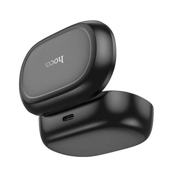 Căști bluetooth HOCO PURE JOY STEREO (v5.3, TWS, pot fi agățate pe ureche, microfon + carcasă de încărcare) NEGRE