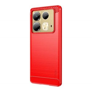 Protector de telefon din silicon MOFI (rezistenta la impact, colt cu perna de aer, periat, model carbon) RED Infinix Note 40 (X6853)