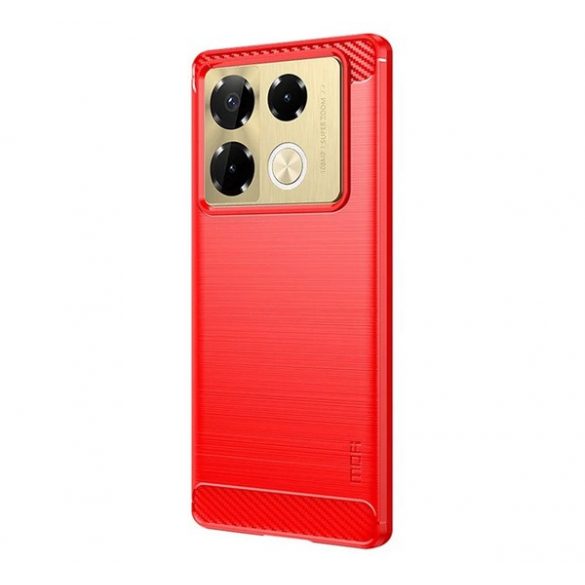 Protector de telefon din silicon MOFI (rezistenta la impact, colt cu perna de aer, periat, model carbon) RED Infinix Note 40 Pro 4G (X6850)